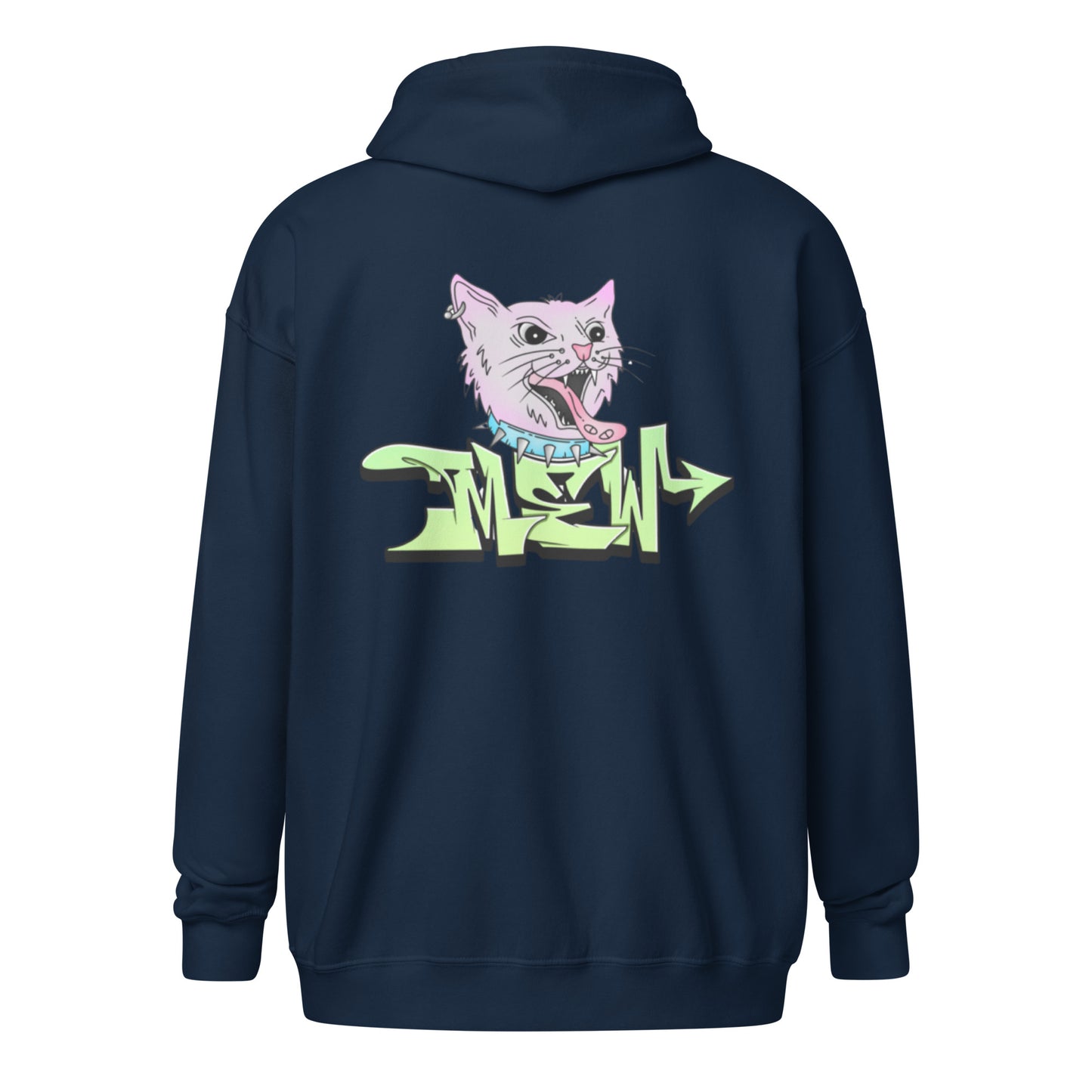 Mew Graffiti By Kan (Front-Back) Zip Hoodie