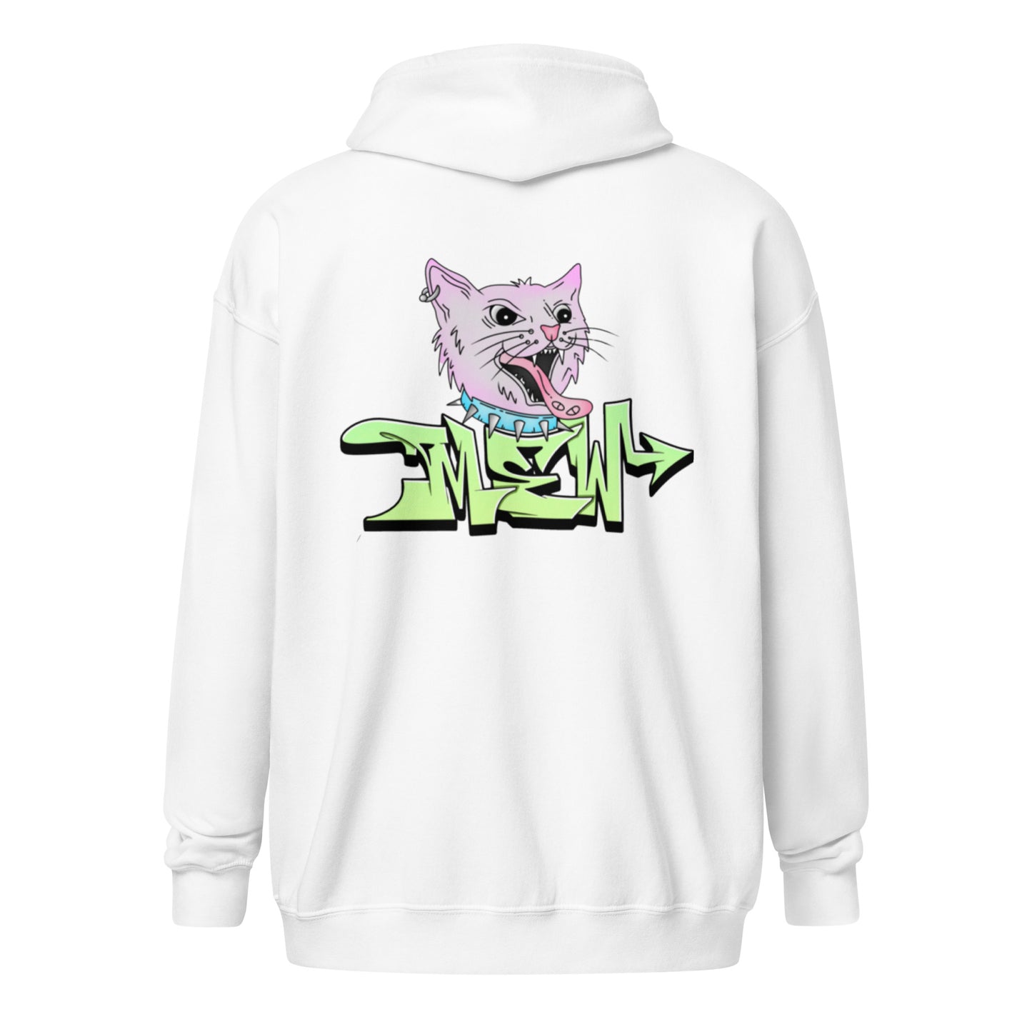 Mew Graffiti By Kan (Front-Back) Zip Hoodie
